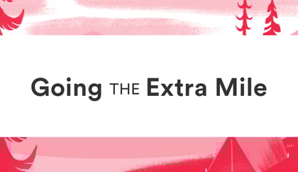 A nature scene in shades of red with a white text box that reads 