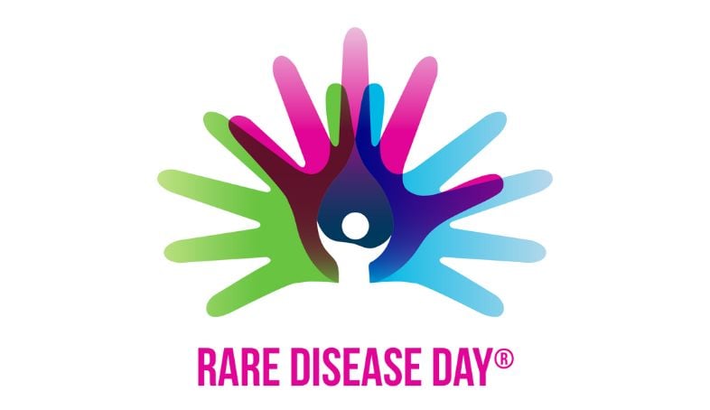 The multicolored logo for Rare Disease Day.